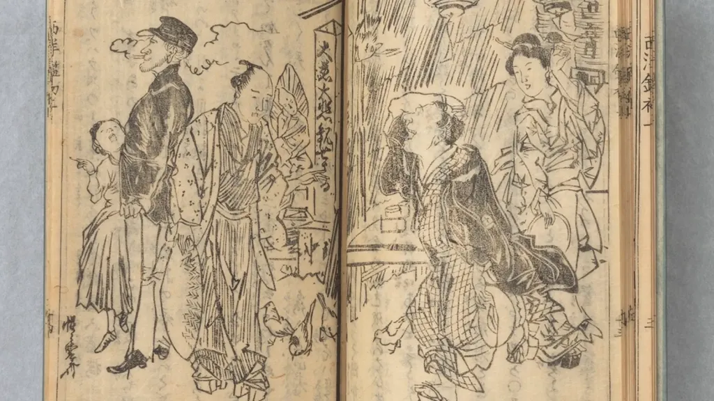 Hands holding an open manga volume, showing how to read manga right to left
